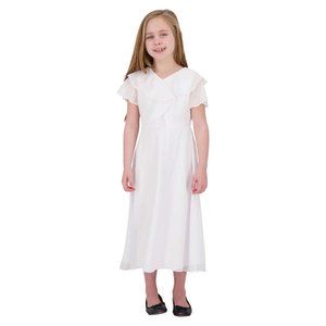 NWT Blush Youth White Chiffon Dress